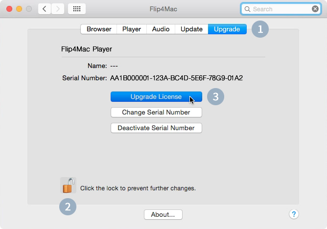 change fcp 7 serial number