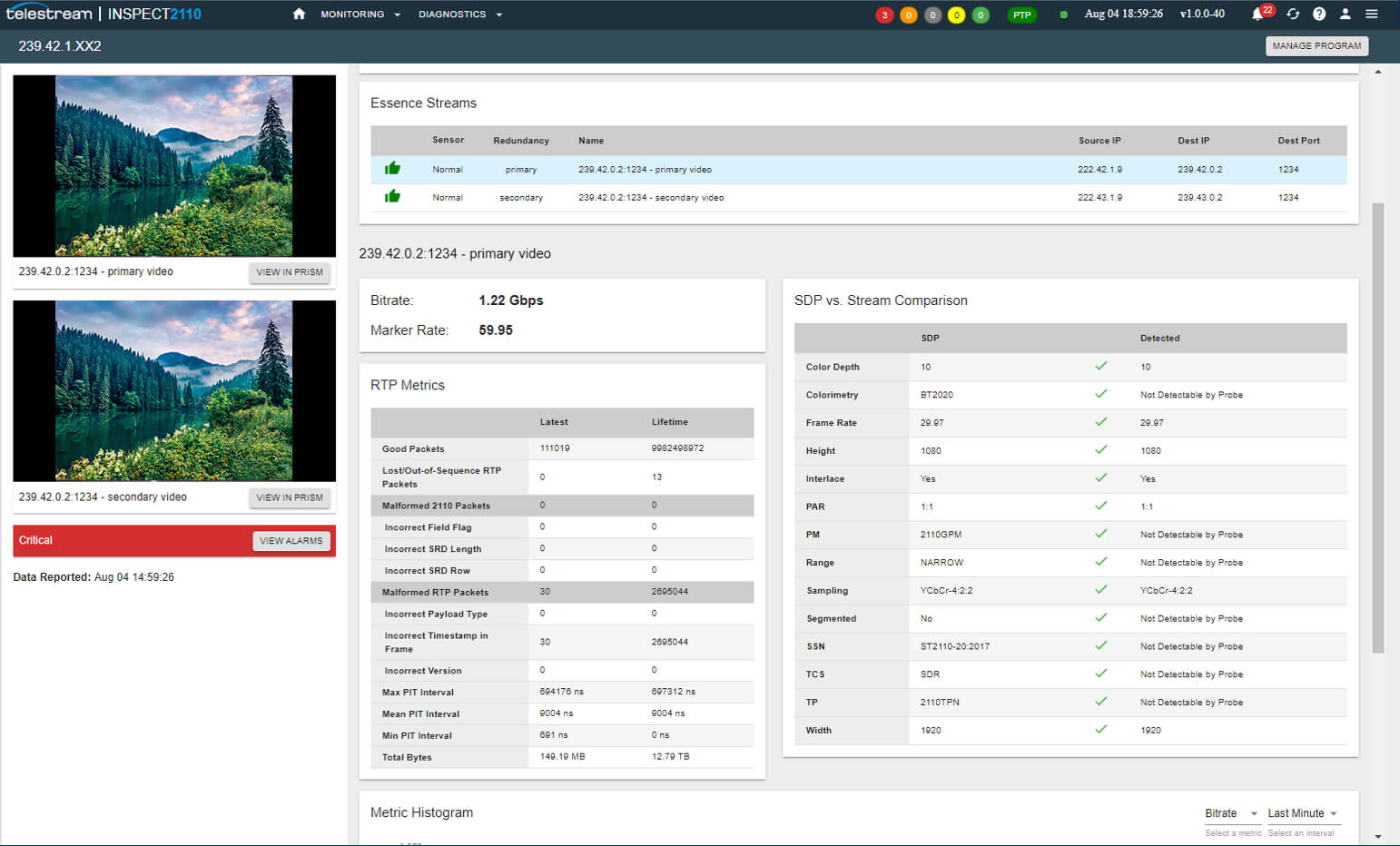 Inspect 2110 – ST 2110 Network Monitor 